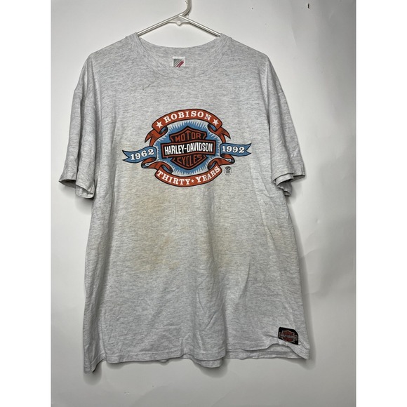 Vintage Harley Davidson Tee Shirt Size‎ XL 1992 Single Stitched Gray Biker - Picture 1 of 10
